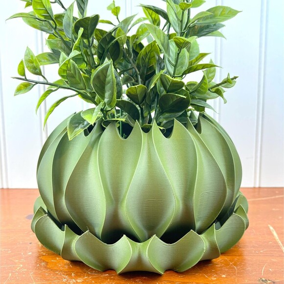 Abyssal Planter Pot, 3D Printed Planter with Drainage Tray, Houseplant Pot - Picture 1 of 9